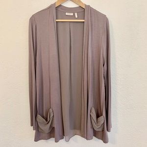 LOGO By Lori Goldstein Size M Open Front Cardigan